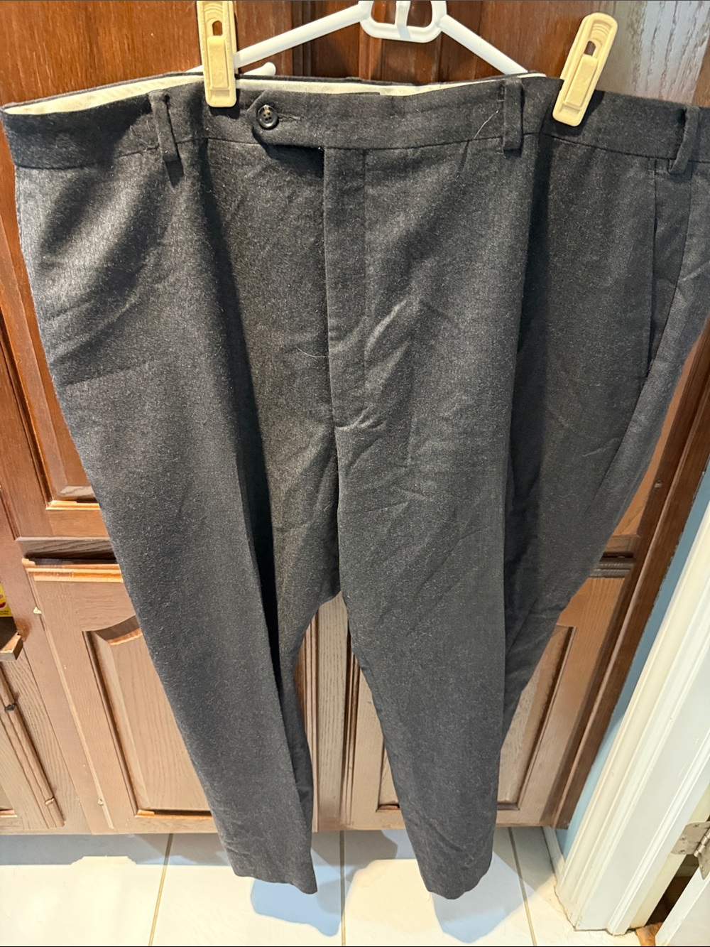 Paul Fredrick Charcoal Dress Pants wool cashmere 48 R